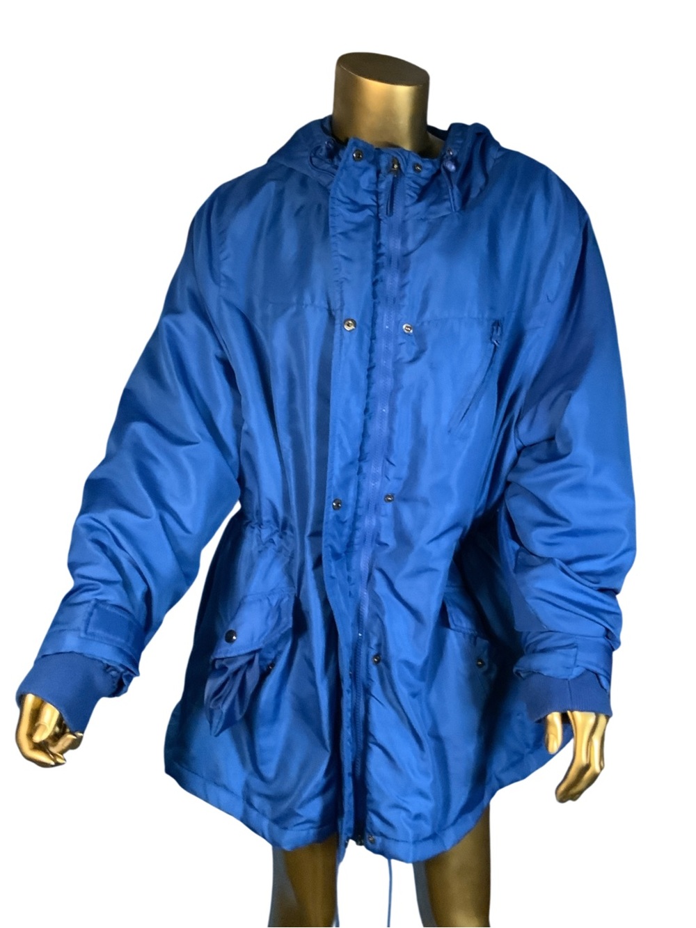 Ellos Quilted Hooded Utility Jacket in Royal Blue